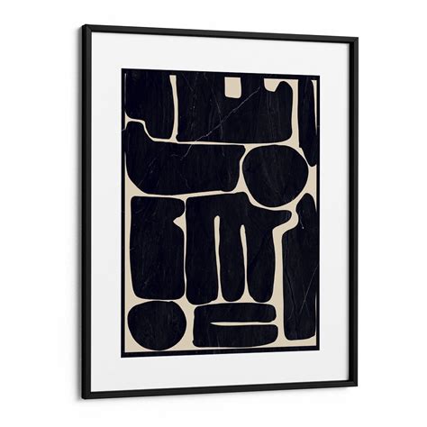 Noir Shapes – Monochrome Abstract Canvas | Modern Black & White Wall ...