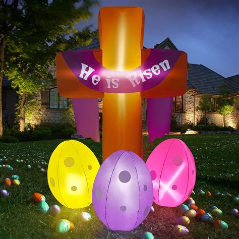 Amazon.com: 7FT Easter Inflatable Outdoor Decorations He is Risen ...