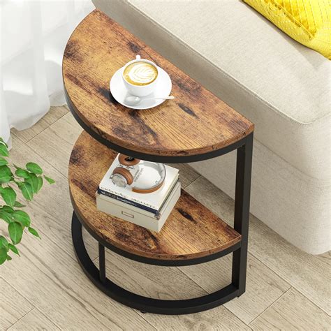 Amazon.com: Tribesigns 2-Tier End Table Semi Circle, Small Half Round ...
