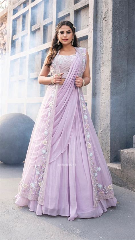 Indowestern Lehenga Saree with Shrug – Chikirpolo