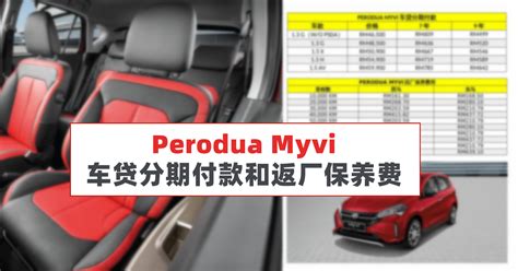 Perodua Myvi车贷分期付款和返厂保养费