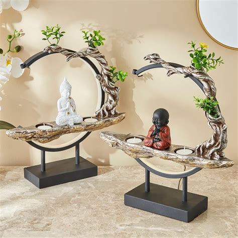 Buy Corsica Taiki Polyresin LED Buddha Figurine with T-Light Holder ...