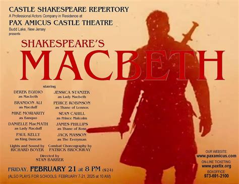 William Shakespeares MACBETH, 23 Lake Shore Dr, Budd Lake, NJ, United ...