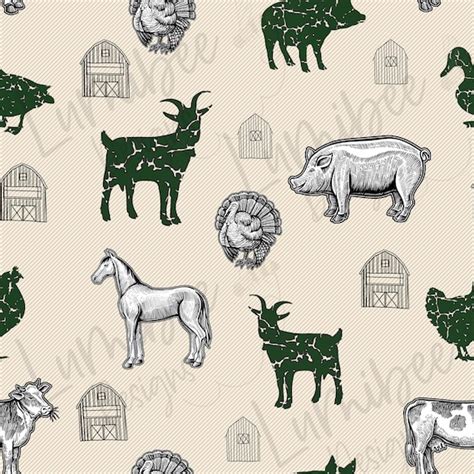 Farm Animals Boy Seamless File // Barnyard // Boy Seamless - Etsy India