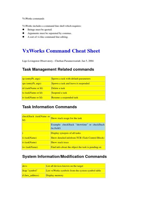 Image result for VxWorks Command Line Commands
