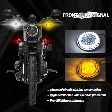Snapklik.com : 1157 Front LED Turn Signal Lights Running Blinker Bulbs Compatible For Harley ...