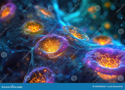 Magnified Microscopic Cells Stock Illustration - Illustration of alive ...