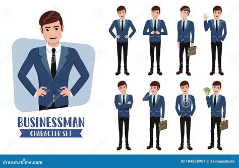 Businessman Characters Vector Set. Business Man Character Professional ...
