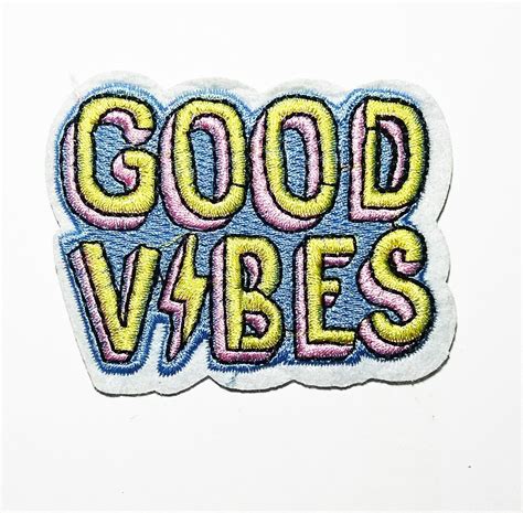 Good Vibes only Speech Patch Embroidered Sew Iron On Patches Badge Bags ...