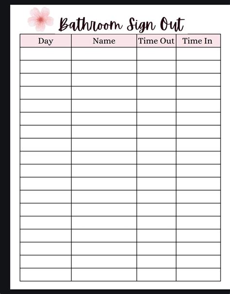 Bathroom Sign-out Sheets 13 Styles Printable PDF Classroom Management ...