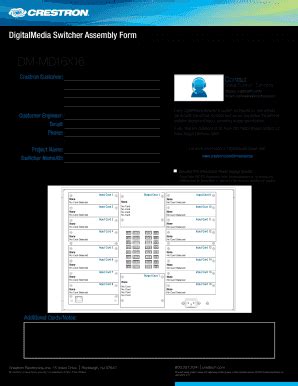 DigitalMedia Switcher Assembly Form - Blank Fillable Template | Fill ...