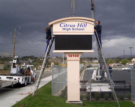 School sign installation for Citrus Hill High School | Sign ...