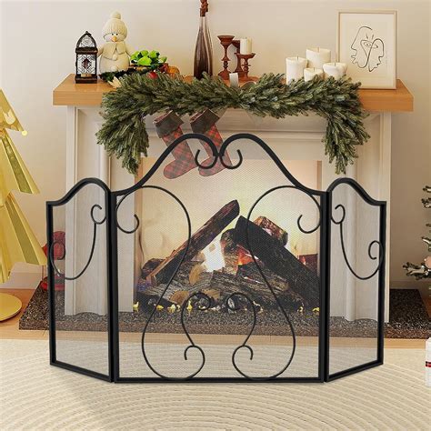 Amazon.com: IRONMAX 3-Panel Fireplace Screen, Foldable Fireplace Gate ...