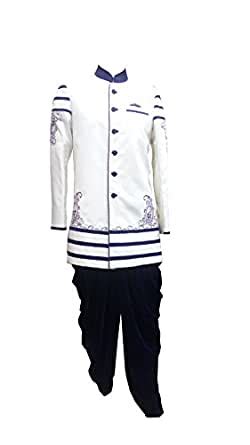 Buy Rajasa Men Embroidered Sherwani Suit White colour Size XL at Amazon.in