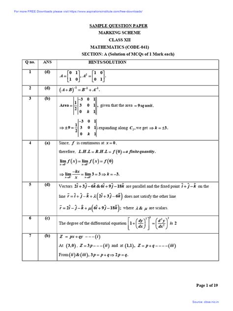 Image result for Maths Sample Paper Class 12