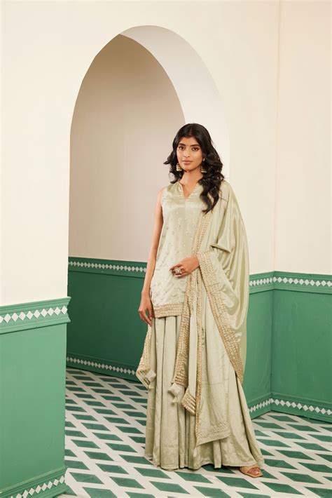 Sajda Sage Green Embroidered Kurta Set
