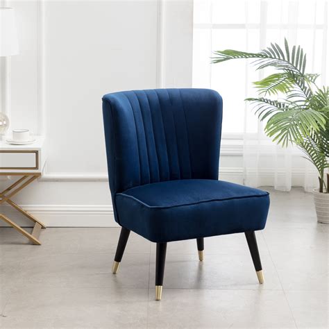 Buy Elon Contemporary Velvet Upholstered Accent Chair, Blue Online at ...