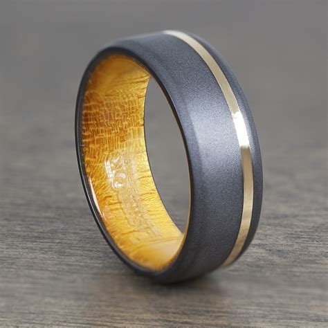 Black and gold mens wedding ring shop