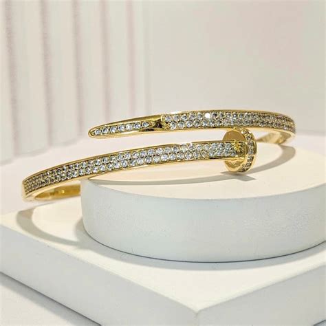 PRIMA DONNA SERIES - 18k Gold Plated 5A Zirconia Brass Nailed Bracelet ...