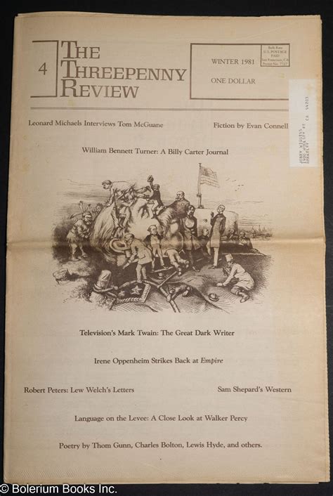The Threepenny Review: #4, Winter 1981: Leonard Michaels Interviews ...