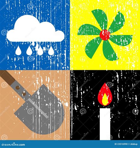 Four Classical elements stock vector. Illustration of icon - 23516990