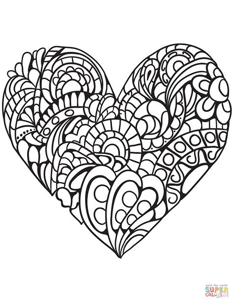 Detailed Heart Coloring Pages at GetColorings.com | Free printable colorings pages to print and ...