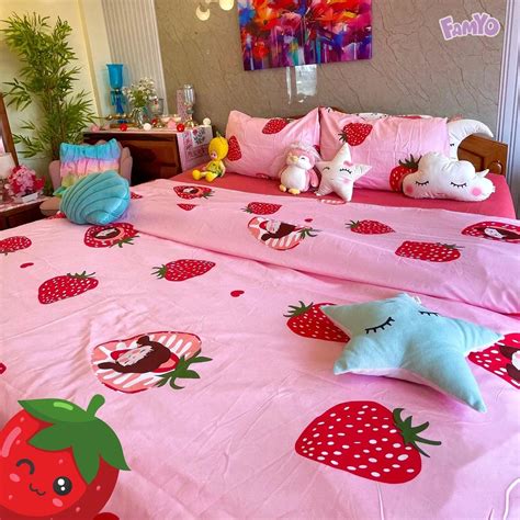 Kids Premium King Bedding Set 4pc - Strawberry Pink – Famyo