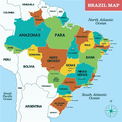Brazil Map with Surrounding Border 20548454 Vector Art at Vecteezy