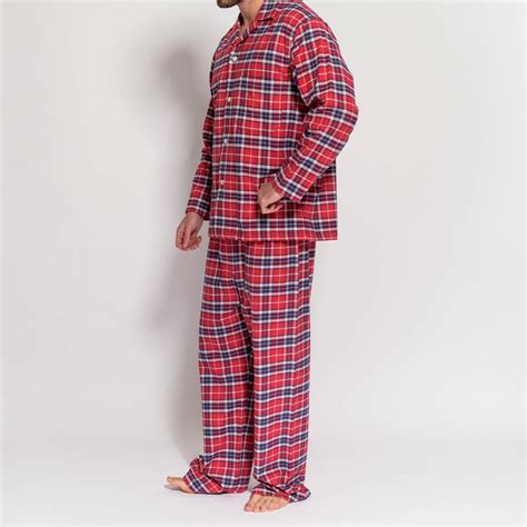 Men's Pyjamas Soft Red Tartan Flannel By BRITISH BOXERS