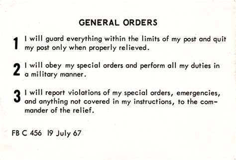Army general orders in 1980 - molicustomer