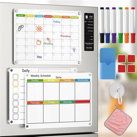 Amazon.com : Aosite Acrylic Magnetic Calendar for Fridge, 16"x12 ...