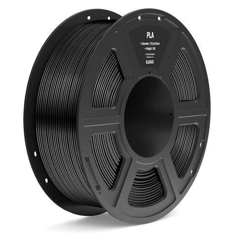 ELEGOO PLA Filament 1.75mm Black 1KG, 3D Printer Filament Dimensional ...