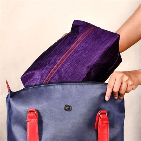 Purple Zippered Shoe Bags For Travel Large Set Of 3 Online - Premium ...