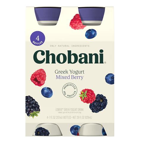Amazon.com: Chobani® Low-Fat Greek Yogurt Drink Mixed Berry 7 fl oz 4PK ...