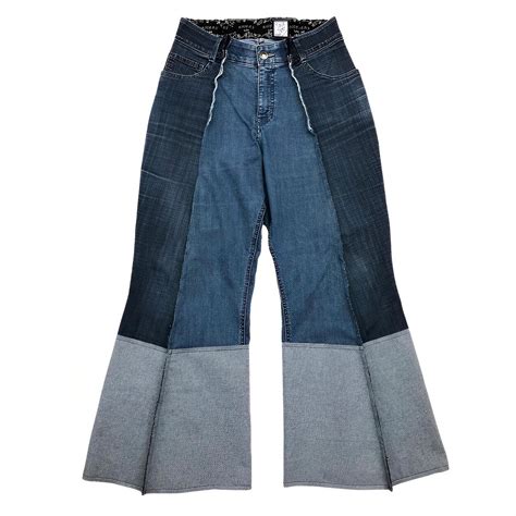 roll up two tone wide flared denim | VeryGoodSendai