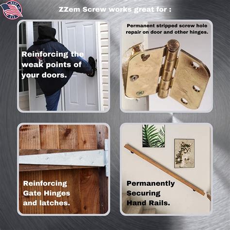 ZZem Screw 8 Pack Stripped Screw Hole Repair Kit - Door Hinge Stripped ...