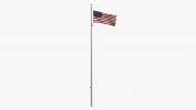 American Flag Waving Animated 3D model | 3D Molier International