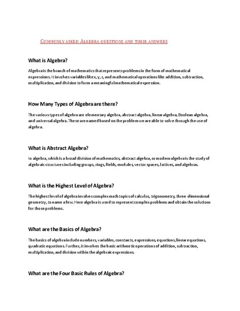 Image result for Simple Algebra Questions