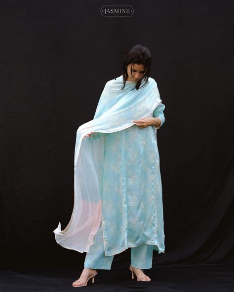 Jasmine in-house printed A line salwar set in viscose silk – JasmineBySeba
