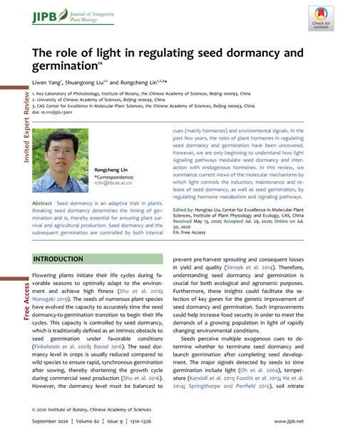 Yang2020 - GOOD - JIPB Journal of Integrative Plant Biology The role of ...