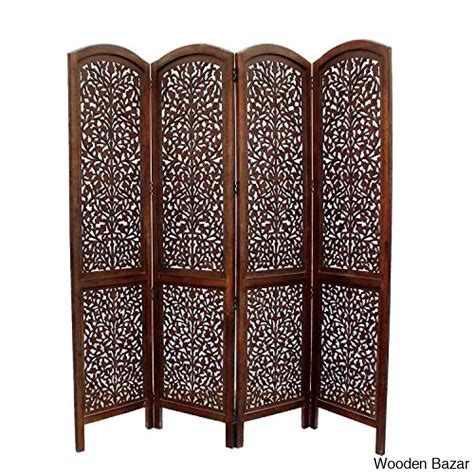 Handcrafted 4 Panel Wooden Room Partition/Wooden Room Divider/Wooden ...