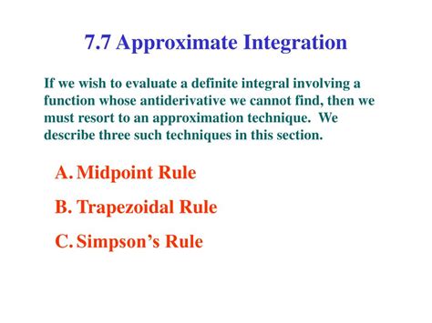 Approximate Integration Formula 的图像结果