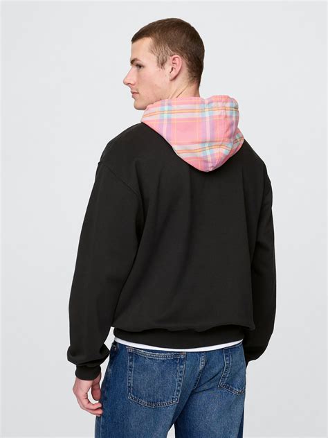VintageSoft Plaid Arch Logo Hoodie | Gap