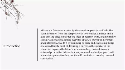 Mirror by Sylvia Plath | PPTX