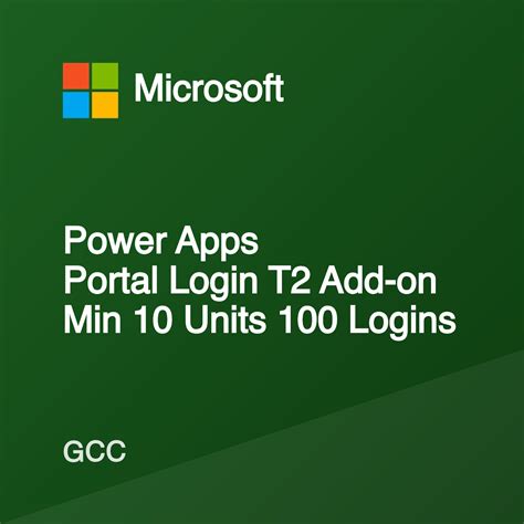 Power Apps Portal Login T2 Add-on Min 10 Units 100 Logins — MSRP ...