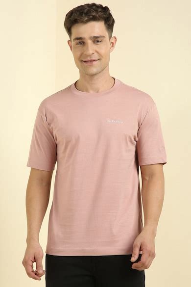 Allen Solly Jeans Round Neck and V Neck T-Shirts, Men Pink Solid Crew ...
