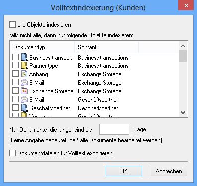 Automatic actions for full-text indexing