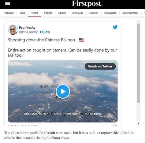 Viral Video Of US Air Force Shooting Down Chinese 'Spy Balloon' Is ...