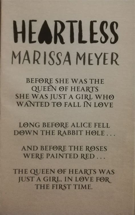 HEARTLESS | Heartless book, Marissa meyer books, Favorite book quotes