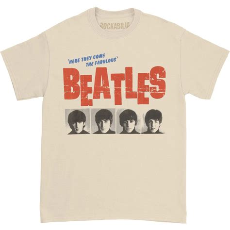 Beatles American Tour 1964 (Cream) Slim Fit T-shirt | Vintage band t ...
